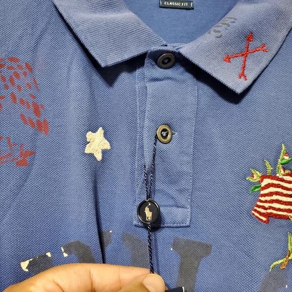 Polo ralph lauren American flag eagle stars shield embroidered shirt - Picture 8 of 16